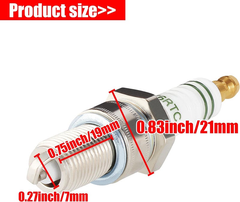 SOAJEE Spark Plug F6RTC Compatible with Champion 415 RN9YCC RN10YC Bosch WR6DC WR7DC 242229656 W175TR30 W200TR30 W7DCR WR6D WR6DP WR7D WR7DC2 WR8DC RN10Y RN9Y RN9YC OE004 OE006 Brisk LR15YC LR15Z 2PCS - Image 2